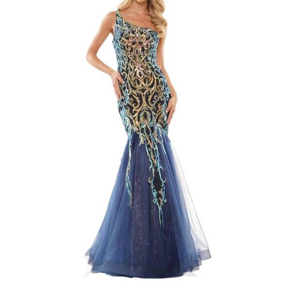 COLORS DRESS Dresses & Skirts - NEW COLORS DRESS one shoulder mermaid evening dress in navy